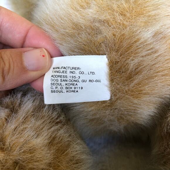 VTG 80s Yangjee Korea Jointed Teddy Bear 14in Mohair Look Cottagecore Nursery - Picture 5 of 9